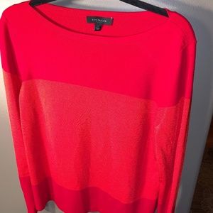 Ann Taylor two-tone red sweater